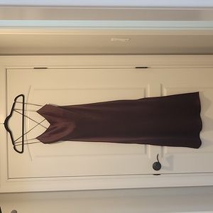 Topshop midi maroon satin slip dress with cowl back